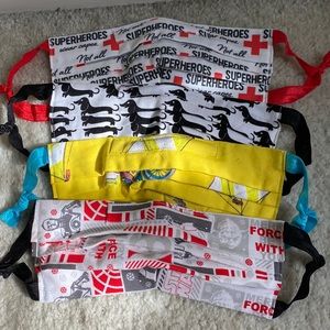 Handmade cotton face masks lot of 4